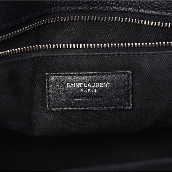 SAINT LAURENT Large Zipped Supple Sac de Jour Duffel Bag w/ chain strap - Picture 3 of 10